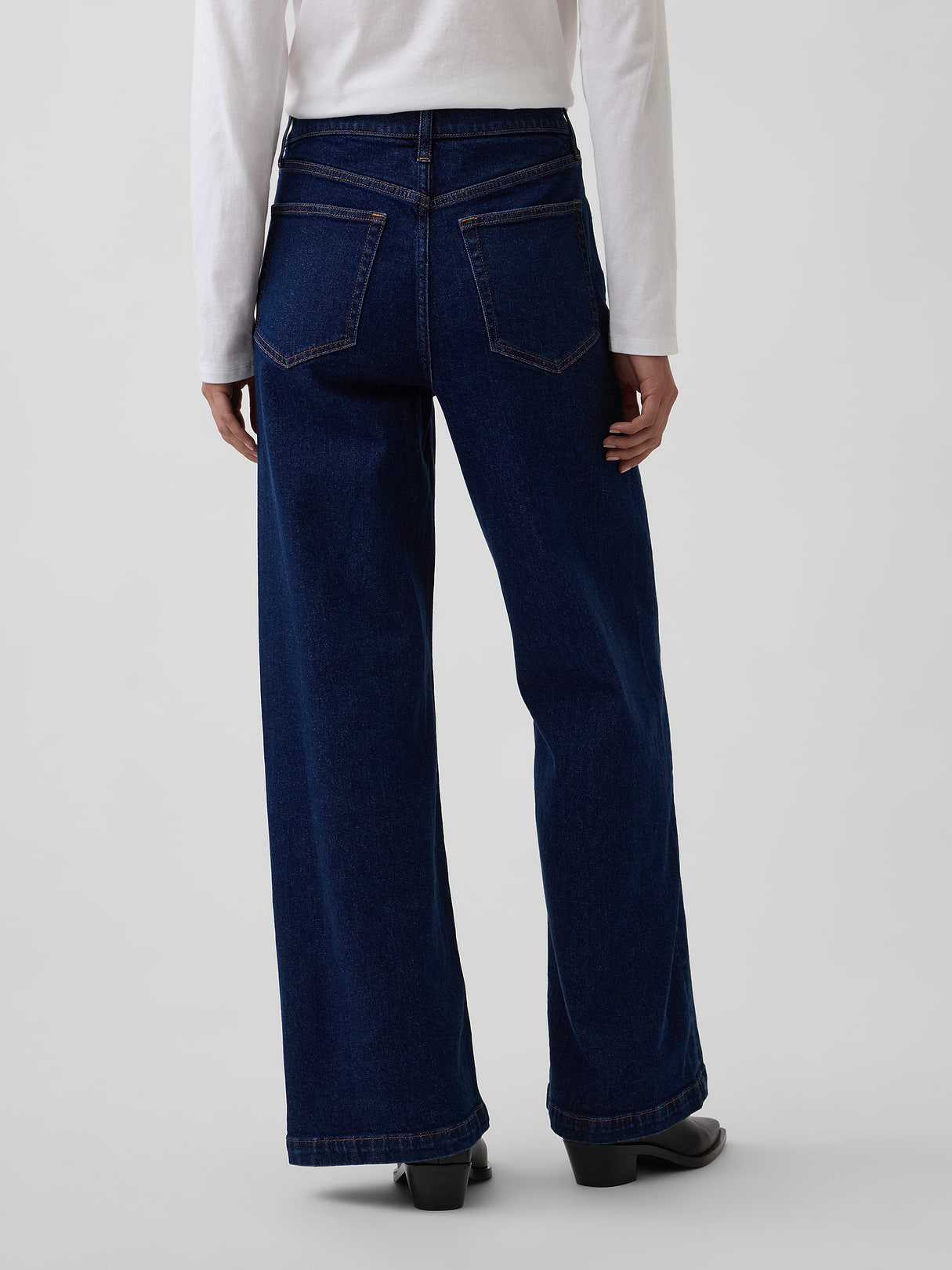 High Rise Stride Wide-Leg Jeans - Rinse wash