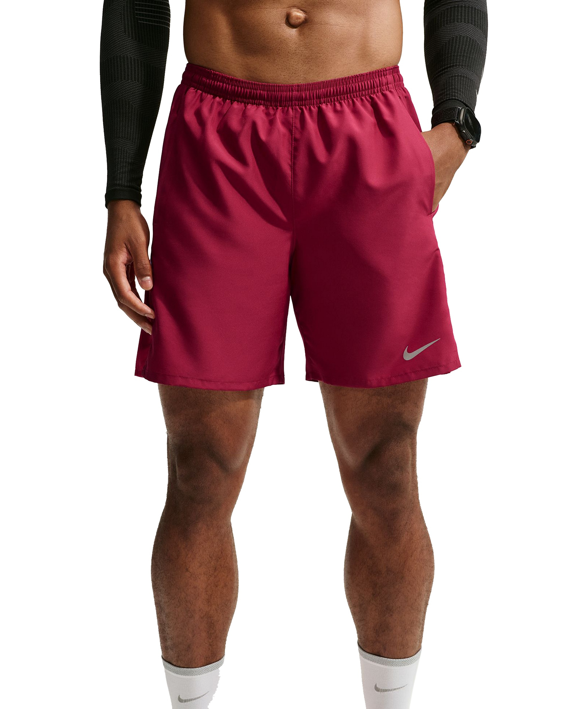 Nike Men's Miler Dri-FIT Running Shorts - Red/Reflective Silver