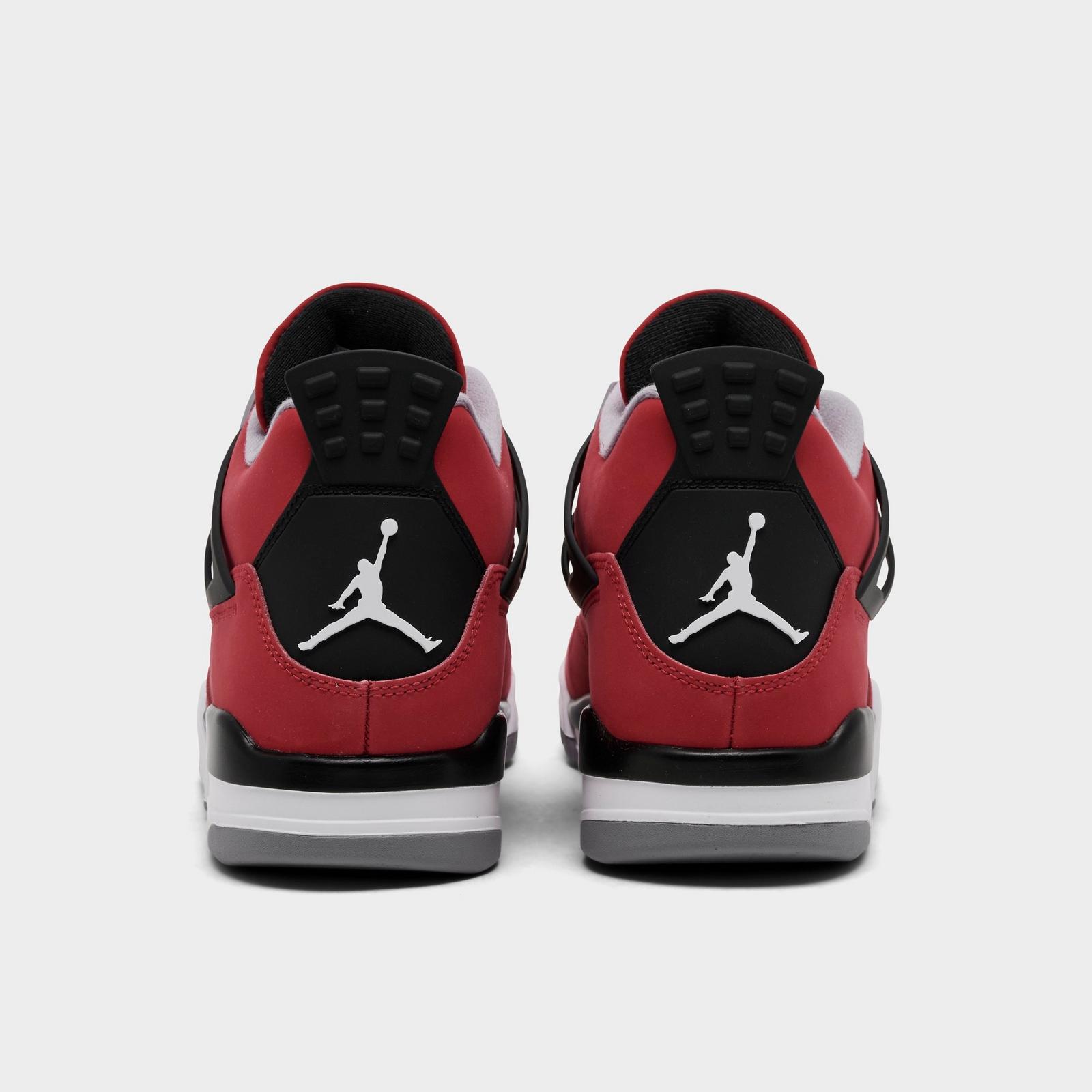Men's Air Jordan Retro 4 Basketball Shoes - Off White/Anthracite/Fire Pink - view 4