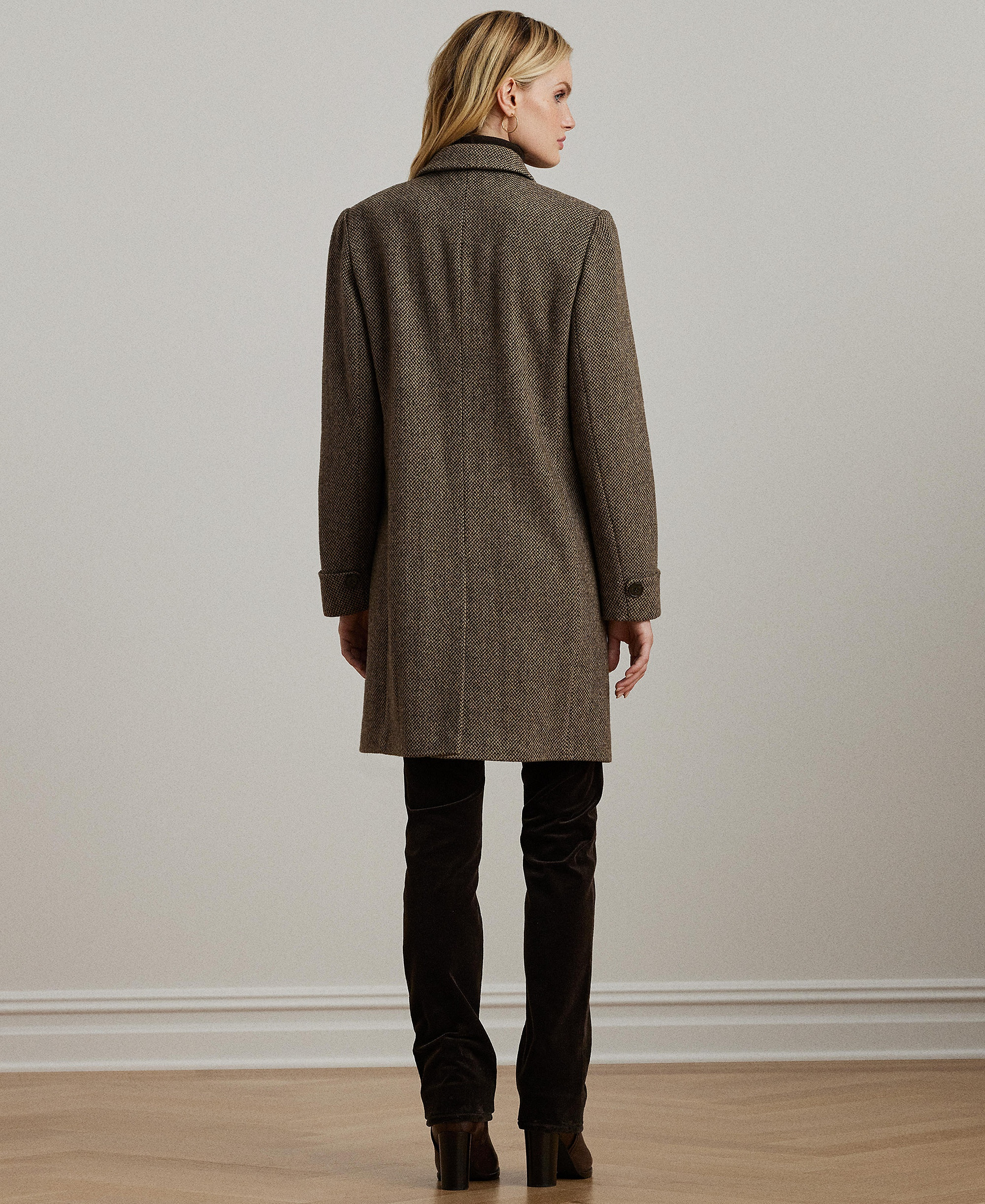 Lauren Ralph Lauren Women's Single-Breasted Walker Coat, Created for Macy's - Brown Broken Twill