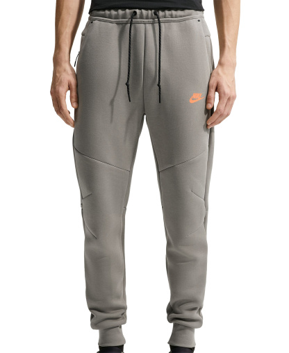 Nike Men's Tech Fleece Drawstring Joggers Pants - Light Army/Total Orange