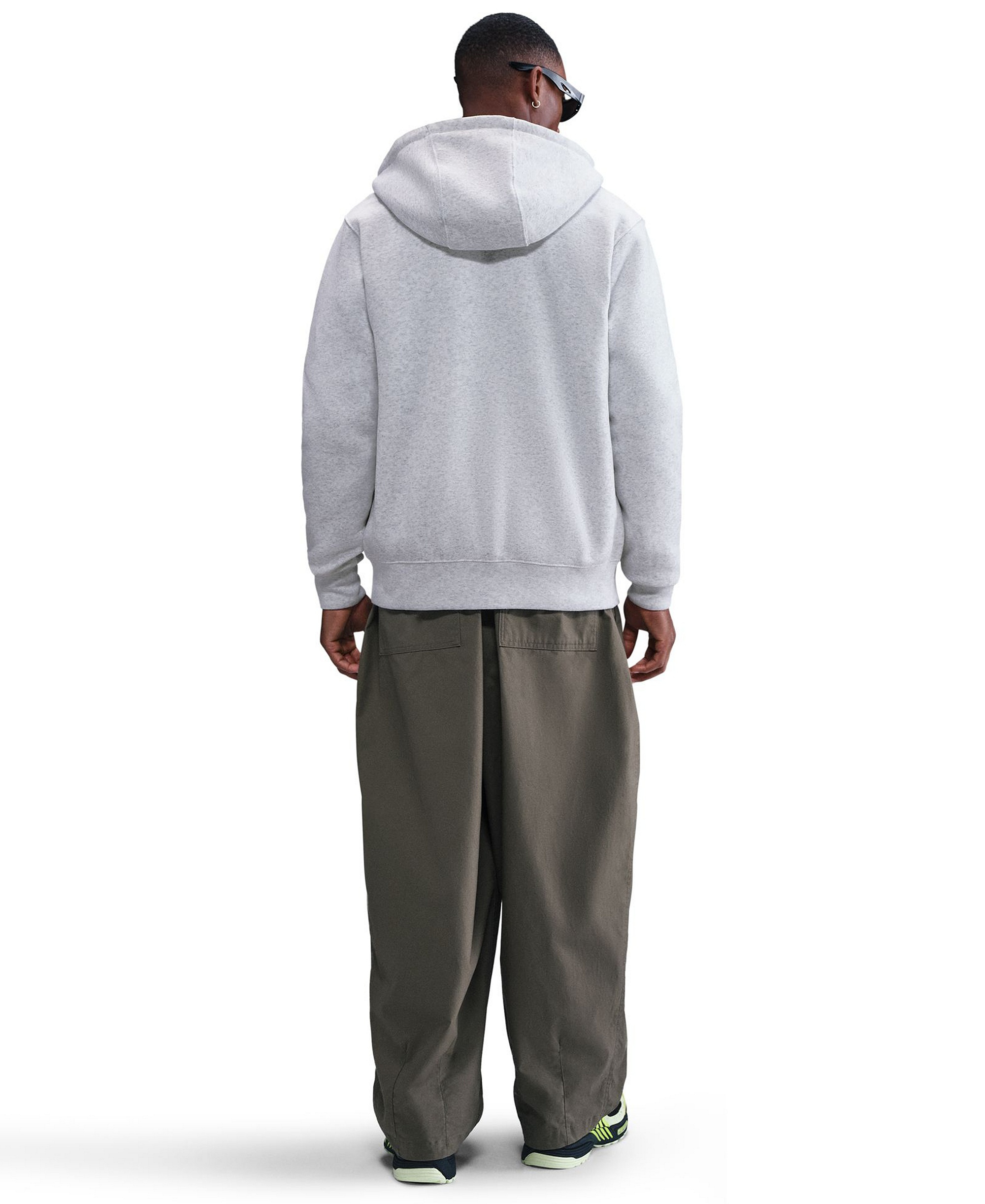 Nike Men's Full-Zip Fleece Regular-Fit Hoodie - Birch Heather/White