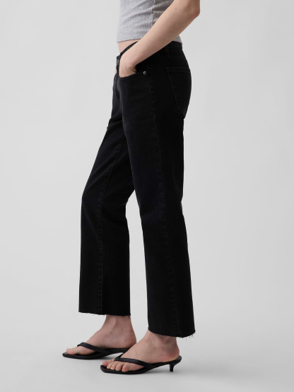 Low Rise Long & Lean Crop Jeans - Black wash