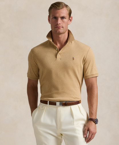 Polo Ralph Lauren Men's Classic-Fit Soft Cotton Polo Shirt - Classic Camel Heather