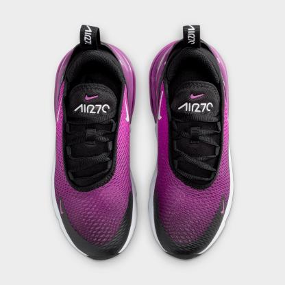 Little Kids' Nithtke Air Max 270 Casual Shoes - Black/Vivid Purple/White - Top view
