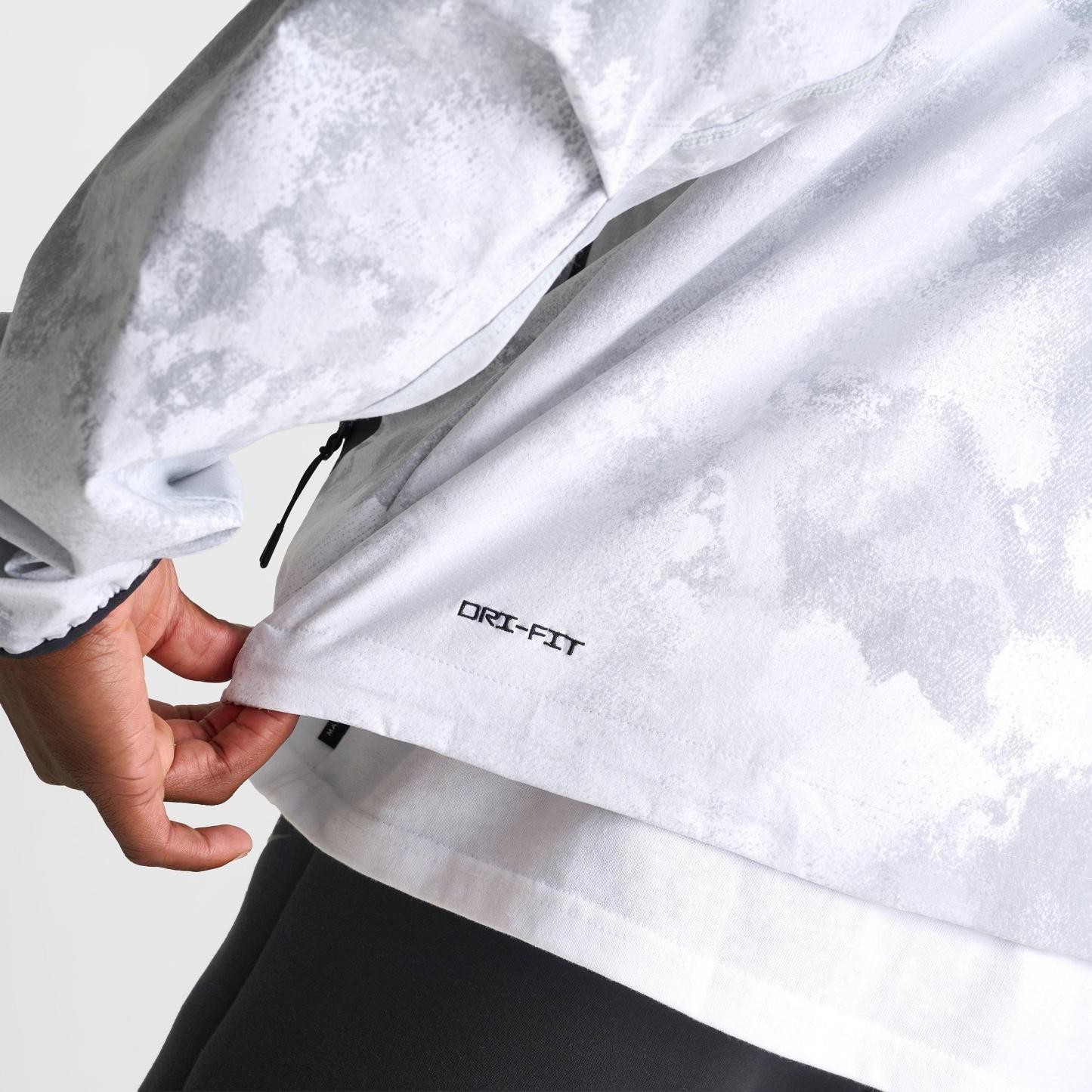 Men's Nithtke Tech Windrunner Dri-FIT Allover Print Woven Full-Zip Jacket - Pure Platinum/Black