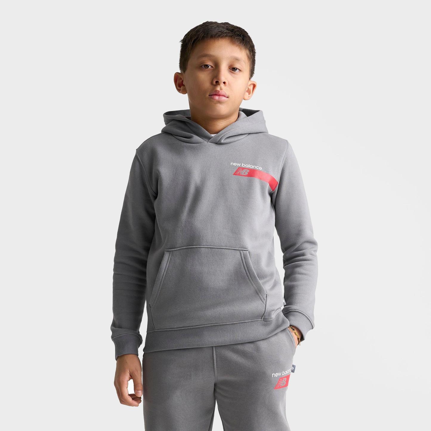 Big Kids' New Balance Players Pullover Hoodie - Slate Grey - view 4