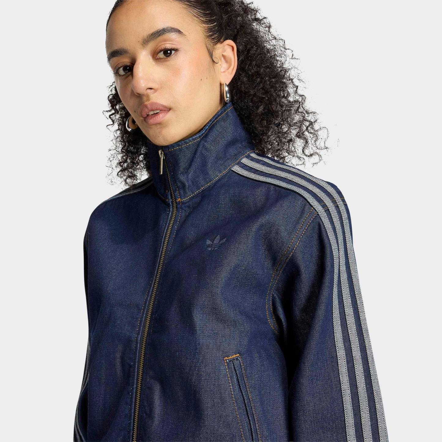 Women's adidas Originals Firebird Denim Full-Zip Track Top - Indigo Denim