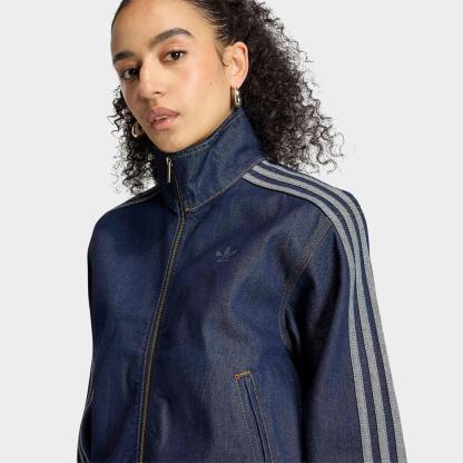 Women's adidas Originals Firebird Denim Full-Zip Track Top - Indigo Denim