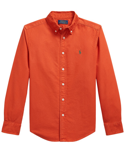 Polo Ralph Lauren Big Boys Garment-Dyed Cotton Oxford Shirt - Varsity Orange