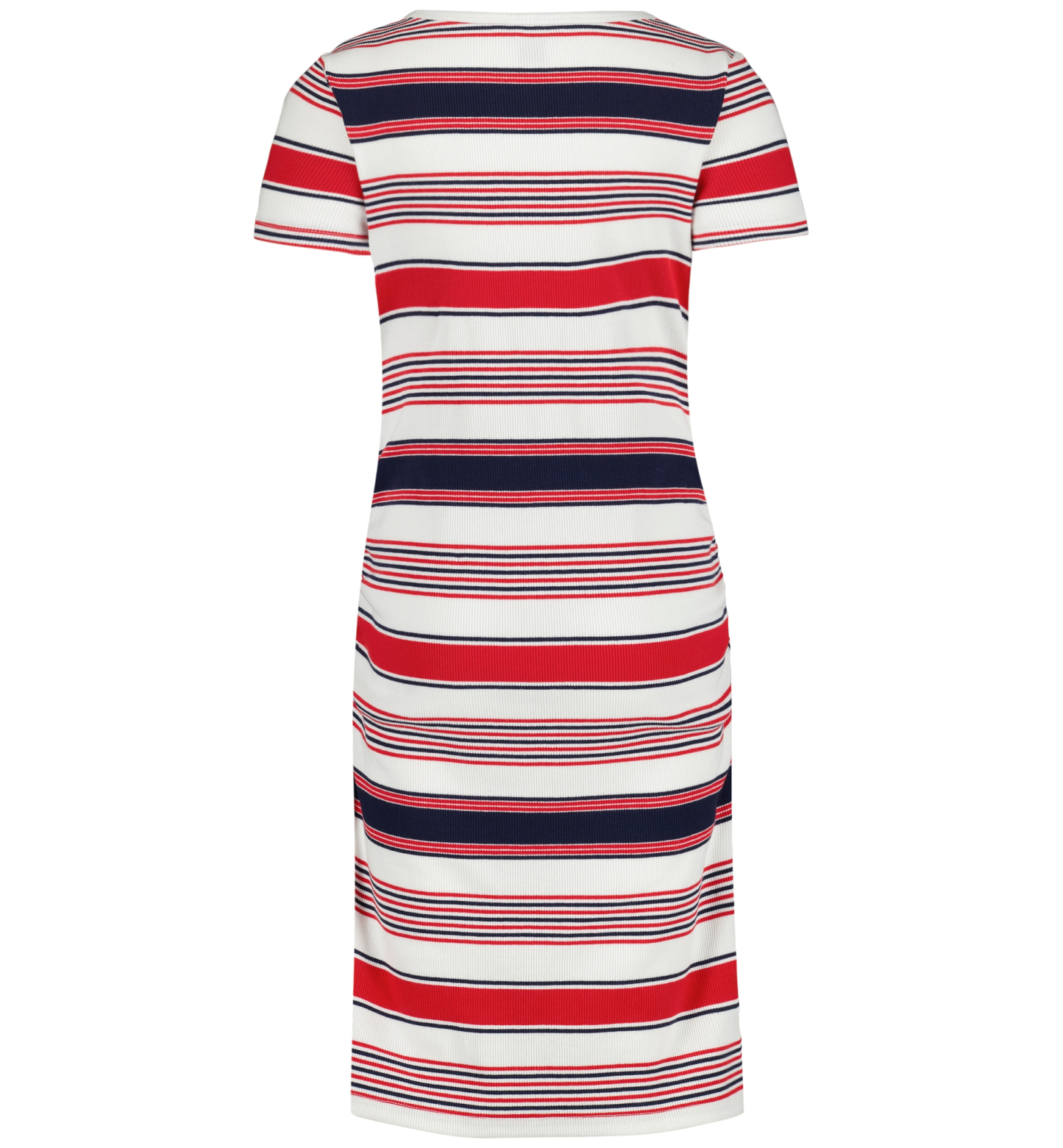 Tommy Hilfiger Girls' 7-16 Striped Ribbed Short-Sleeve Dress - White/Red/Navy