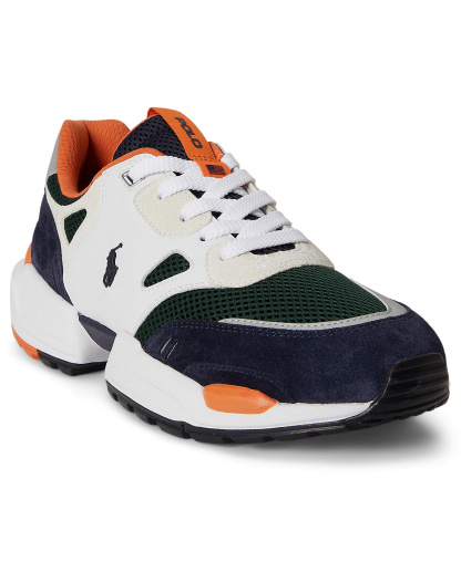 Polo Ralph Lauren Men's Eldridge Low Top Lace-Up Sneakers - White/navy/forest/orange