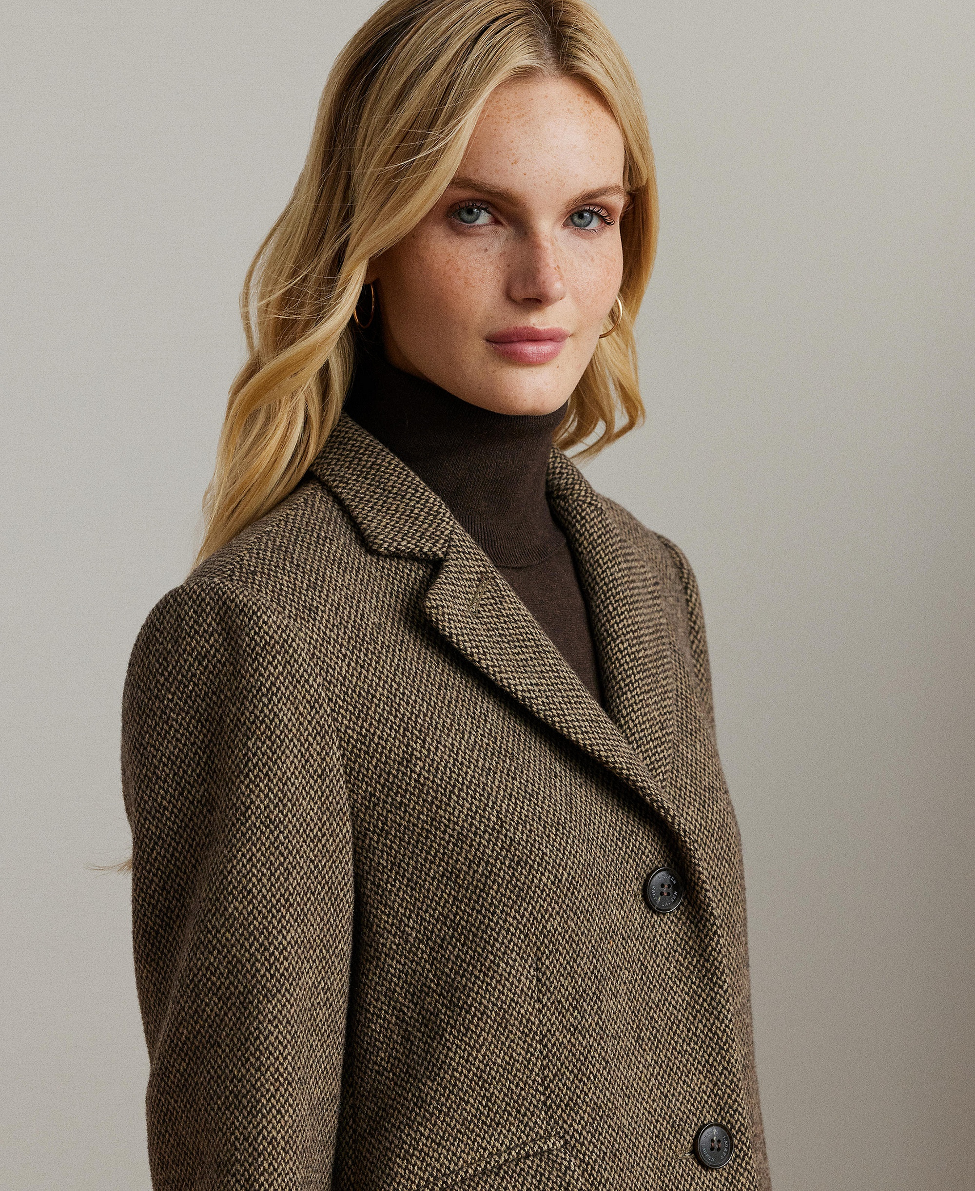 Lauren Ralph Lauren Women's Single-Breasted Walker Coat, Created for Macy's - Brown Broken Twill