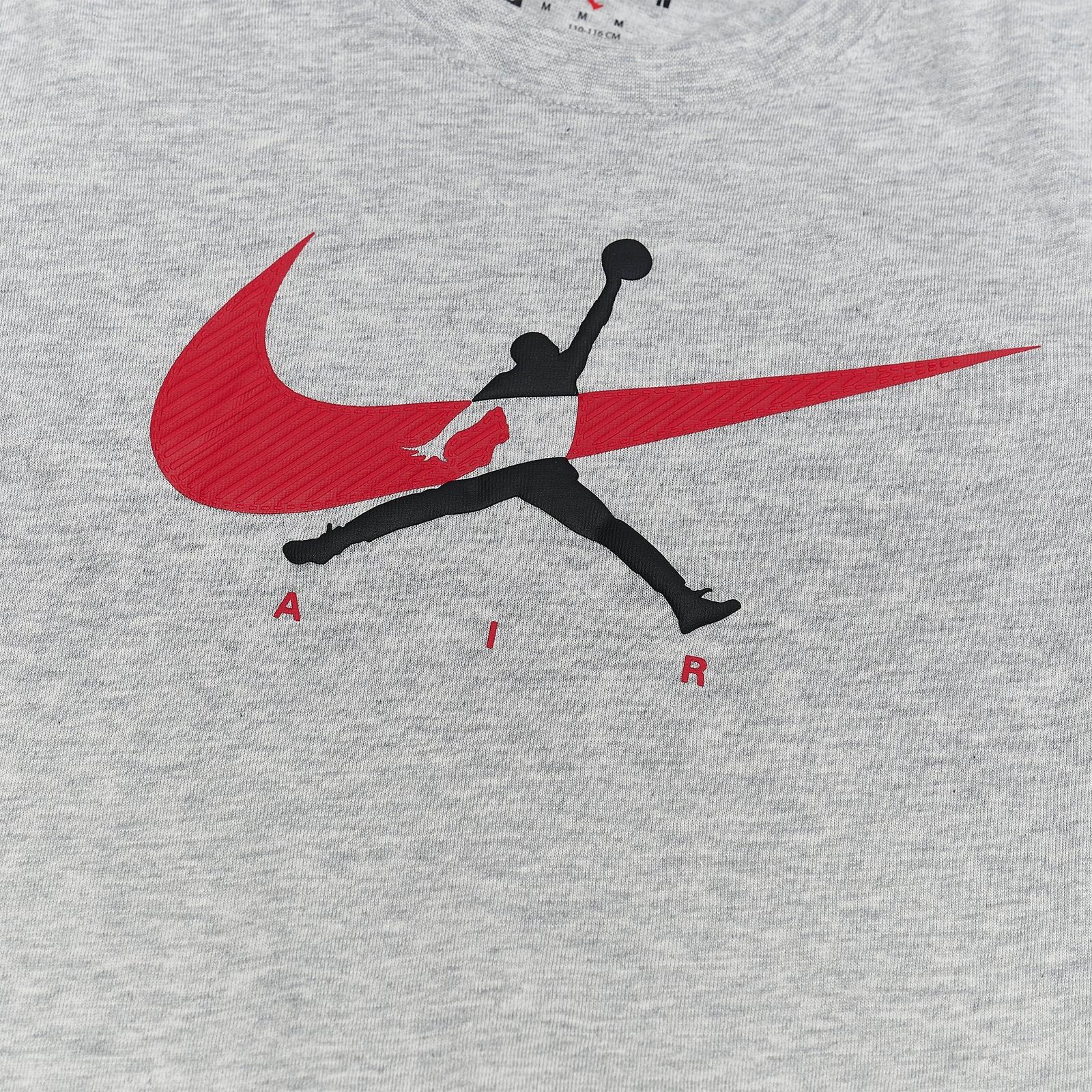 Little Kids' Jordan Jumpman Swoosh T-Shirt and Shorts Set - Light Grey Heather/Red - view 4