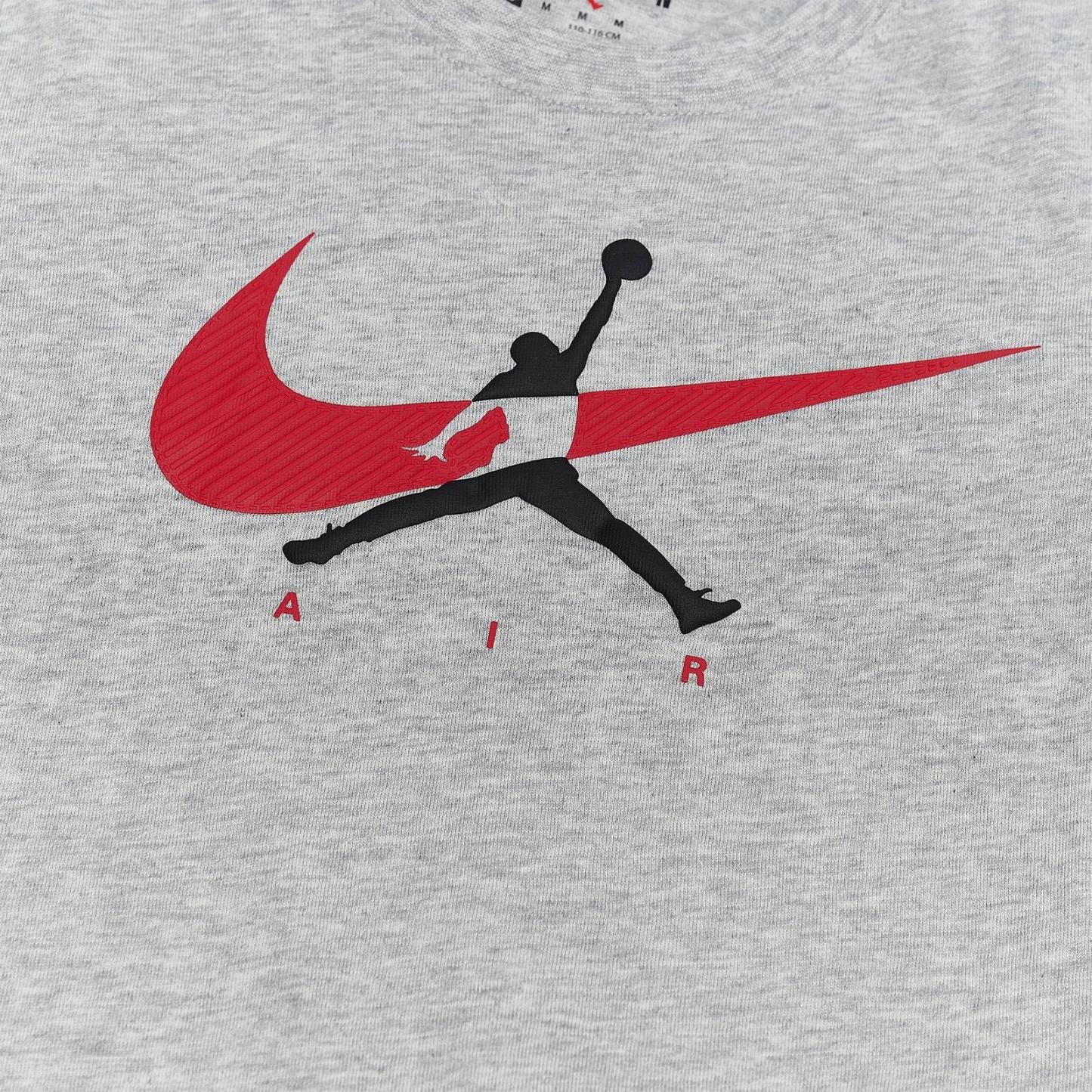 Little Kids' Jordan Jumpman Swoosh T-Shirt and Shorts Set - Light Grey Heather/Red - view 4