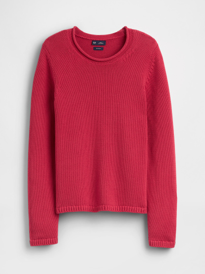 100% Cotton Rollneck Sweater - Chakra red