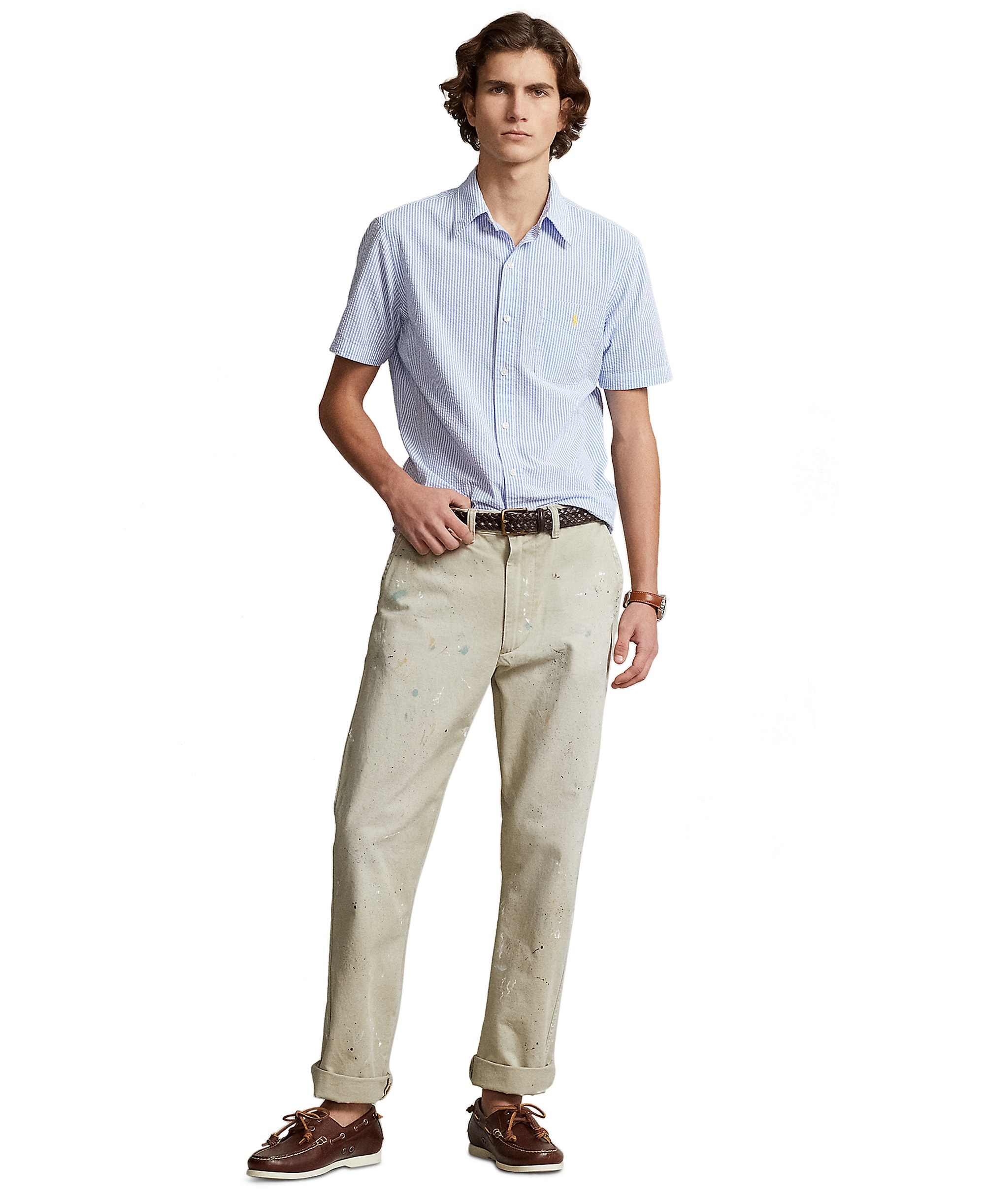 Polo Ralph Lauren Men's RL Prepster Classic-Fit Seersucker Shirt - Blue/White