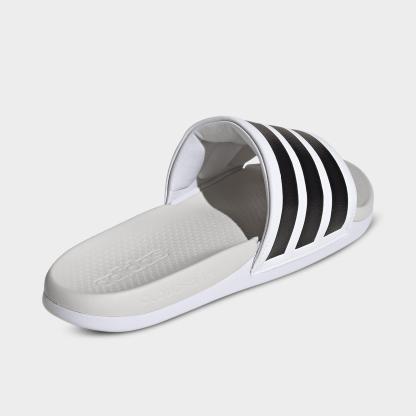 Women's adidas Adilette Comfort 2.0 Slide Sandals - Cloud White/Core Black/Crystal White - Back view