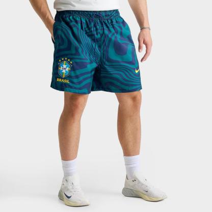 Men's Nike Club Brazil Soccer Flow Shorts - Geode Teal/Coastal Blue/Midwest Gold