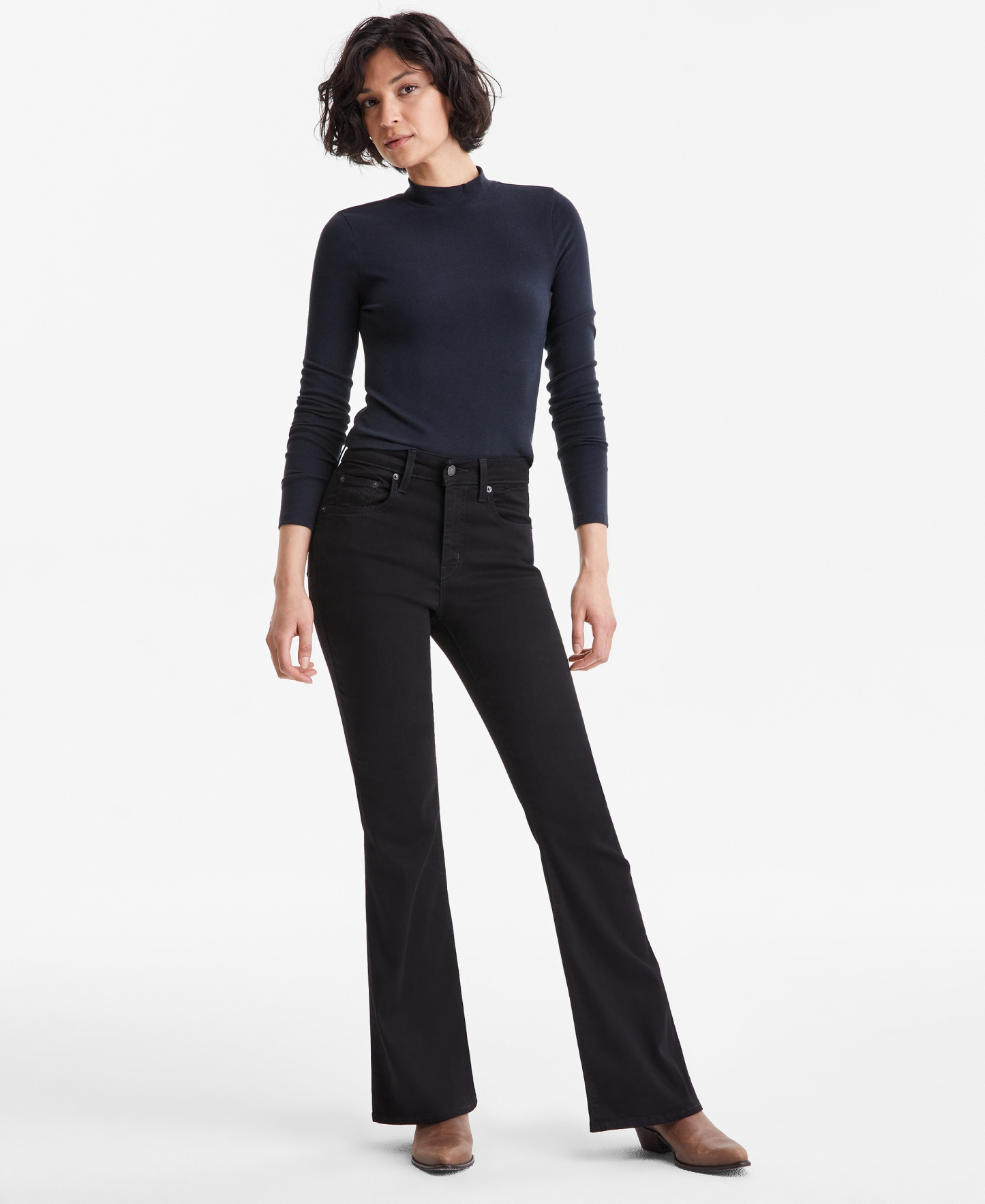 Levi's Women's 726 High-Rise Slim Fit Flare Jeans - Soft Black