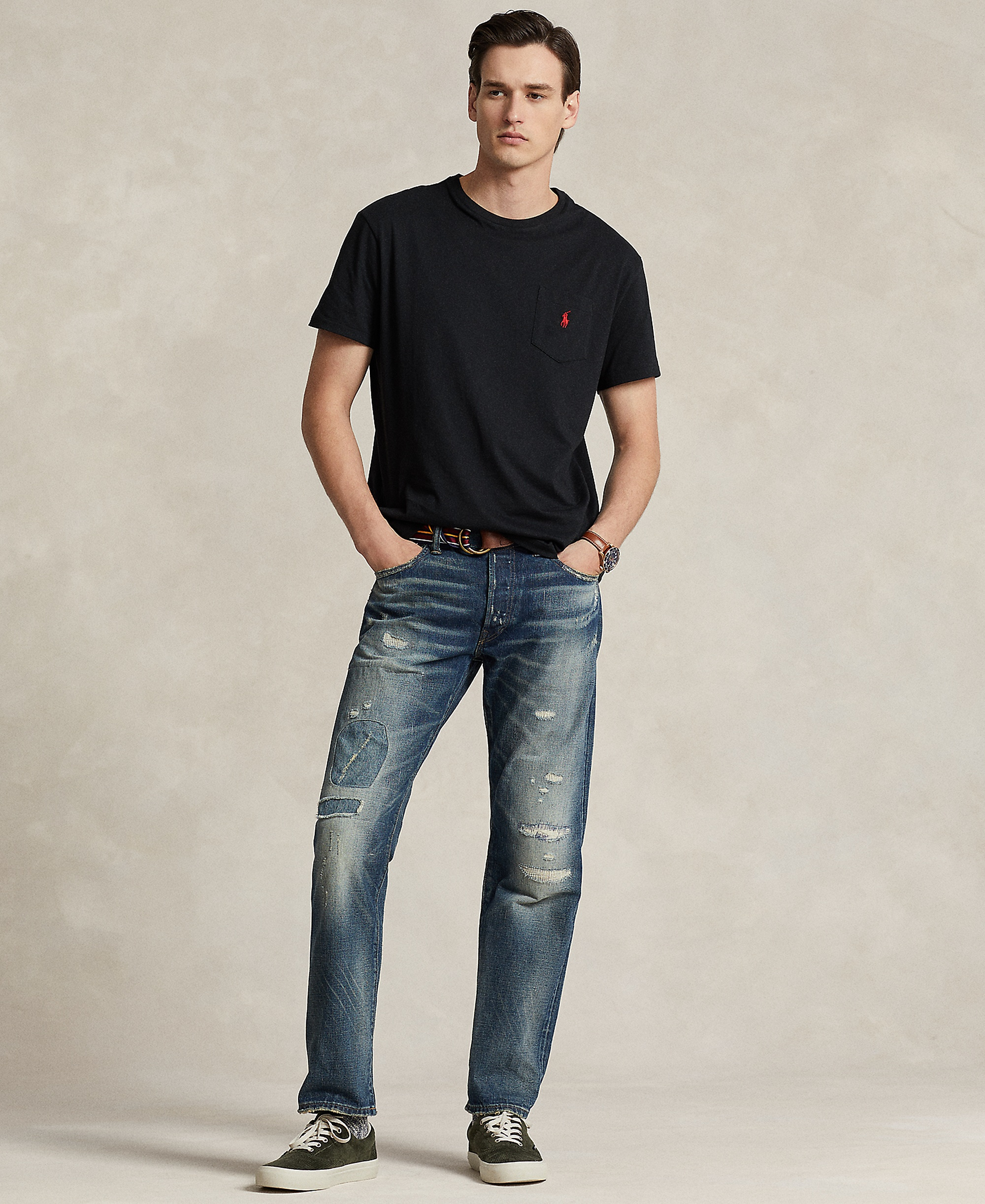 Polo Ralph Lauren Men's Classic-Fit Crewneck Pocket T-Shirt - Black