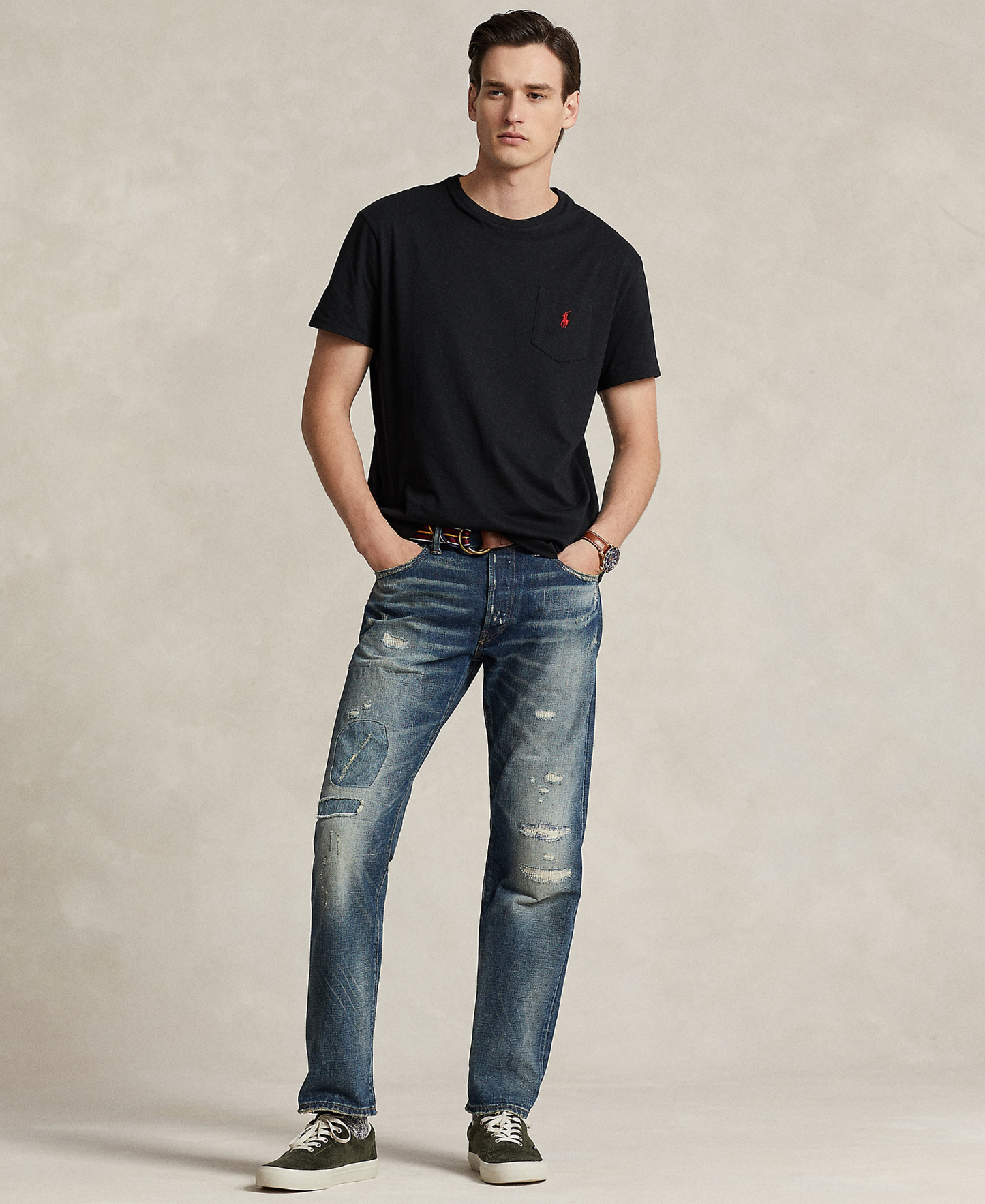 Polo Ralph Lauren Men's Classic-Fit Crewneck Pocket T-Shirt - Black
