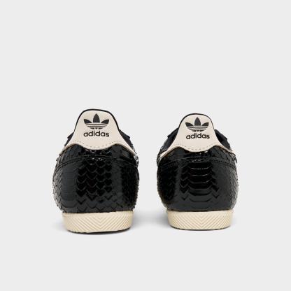 Women's adidas Originals Japan Croc Casual Shoes - Black Patent Leather Croc/Core Black/Off White - Back view