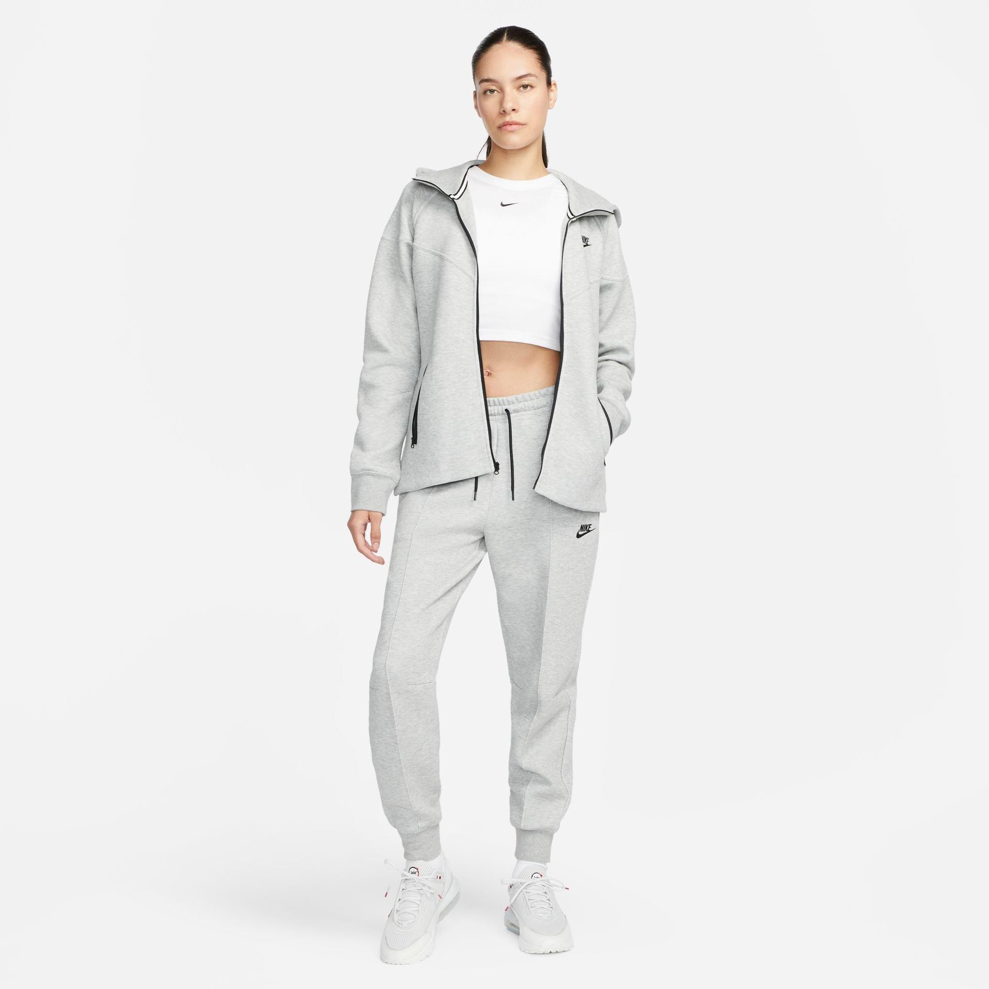 Women's Nithtke Sportswear Tech Fleece Windrunner Full-Zip Hoodie - Dark Grey Heather/Black
