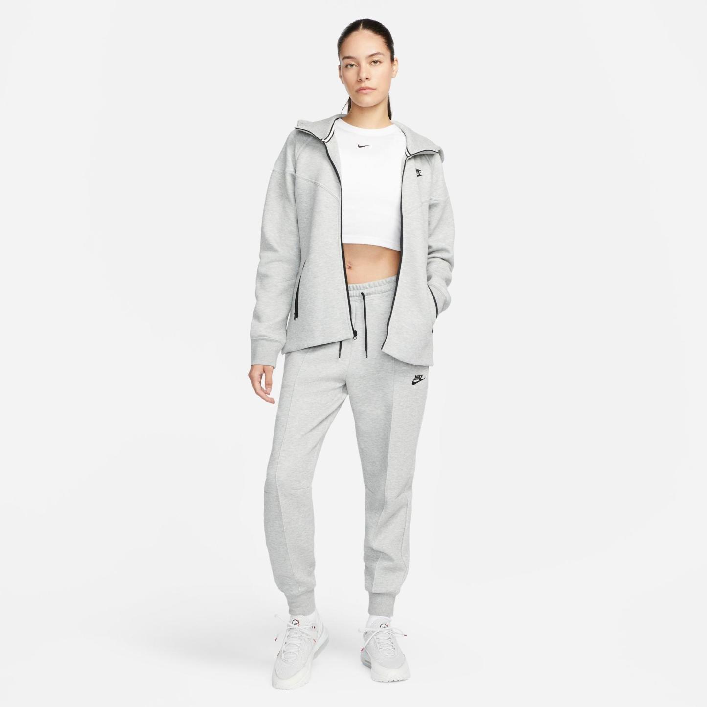 Women's Nithtke Sportswear Tech Fleece Windrunner Full-Zip Hoodie - Dark Grey Heather/Black