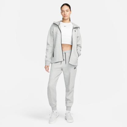 Women's Nithtke Sportswear Tech Fleece Windrunner Full-Zip Hoodie - Dark Grey Heather/Black