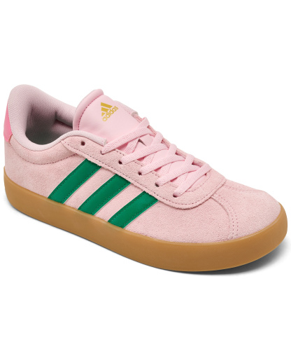 adidas Big Kids VL Court 3.0 Sneakers from Finish Line - Pink, Green, Gum