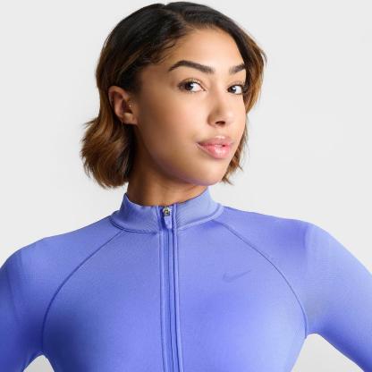 Women's Nike Pro Seamless Cropped Full-Zip Training Top - Sapphire