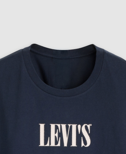Levi's Trendy Plus Size Perfect Logo Cotton T-Shirt - Pl Serif Stud Outline Navy Blazer