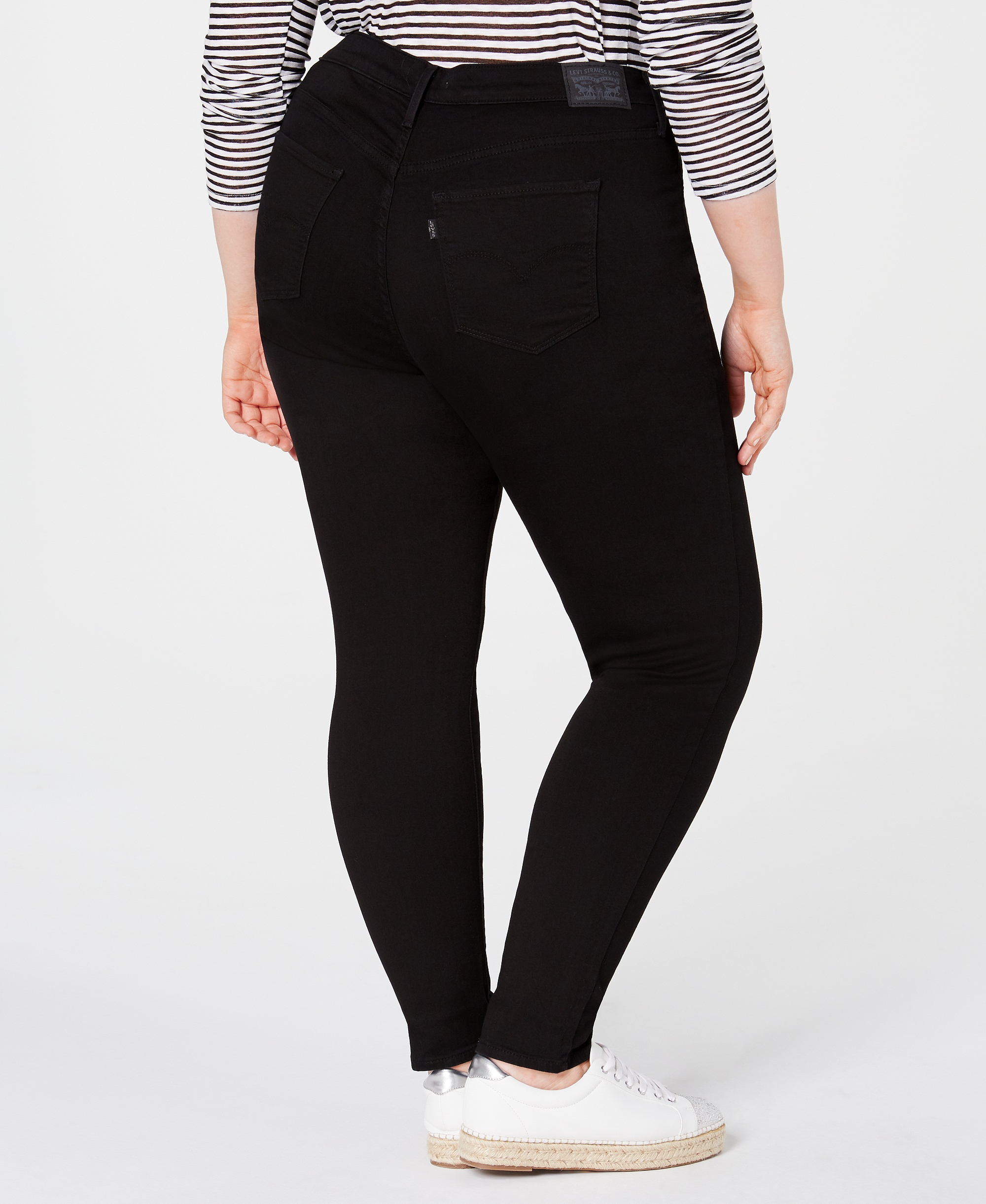 Levi's Trendy Plus Size 721 High-Rise Skinny Jeans - Black Peony
