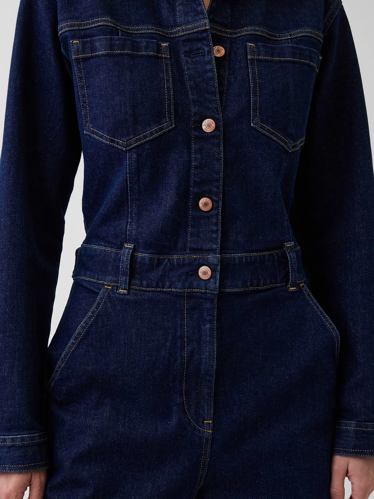 Denim Stride Wide-Leg Jumpsuit - Dark wash