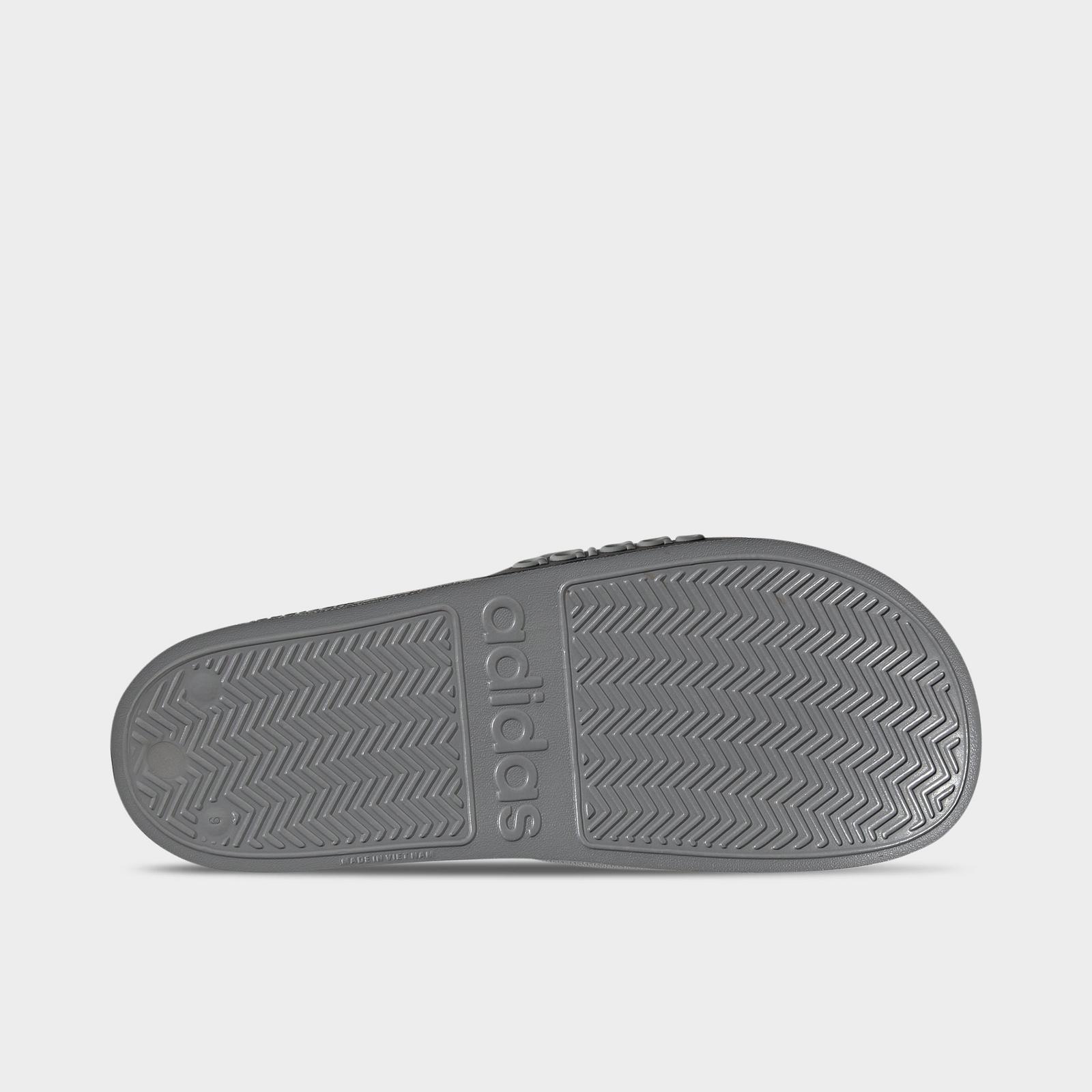Men's adidas adilette Shower Slide Sandals - Grey/White/Grey - view 6