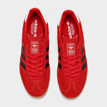 Men's adidas Originals Gazelle Indoor Casual Shoes - Better Scarlet/Core Black/Gum - Top view