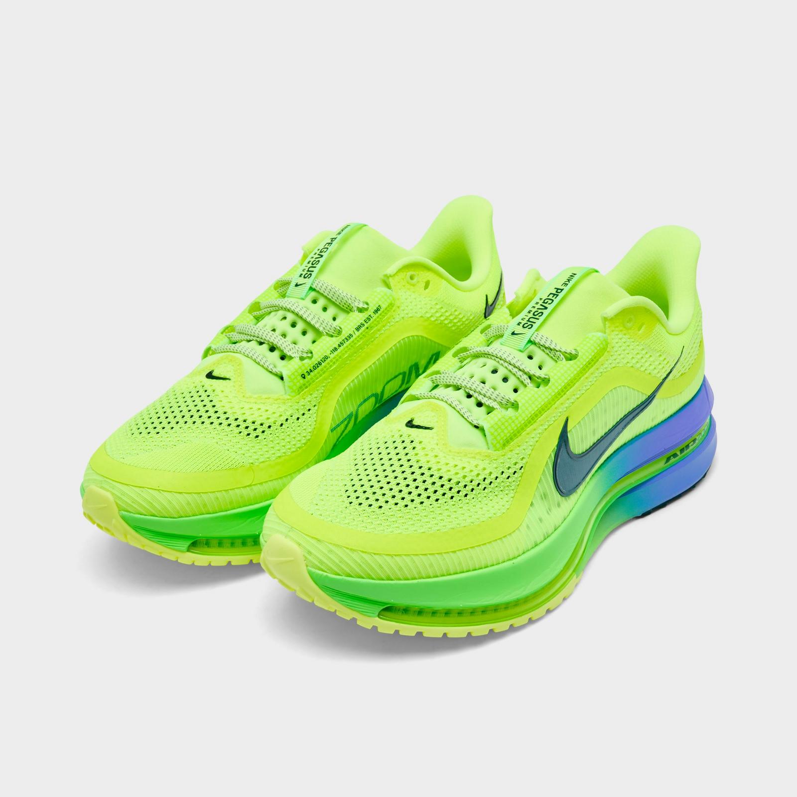 Men's Nike Pegasus Premium Running Shoes - Volt Ice/Lime Blast/Sapphire/Black Spruce