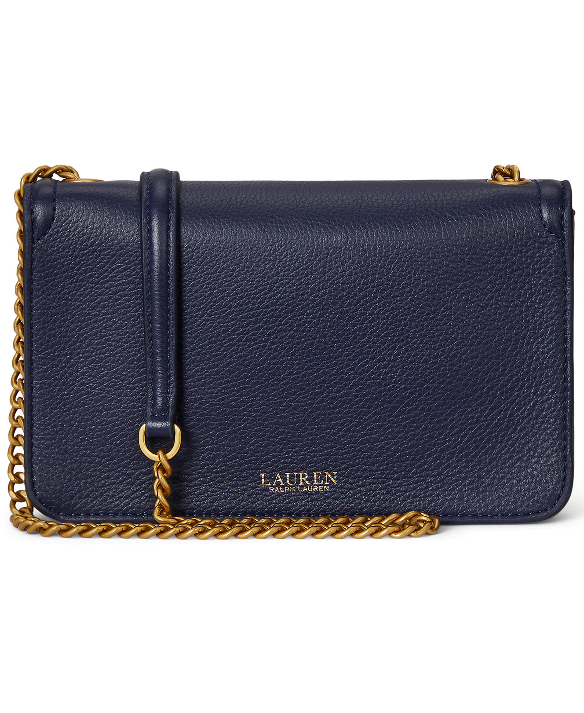 Lauren Ralph Lauren Bradley Small Pebbled Leather Crossbody Wallet - Refined Navy