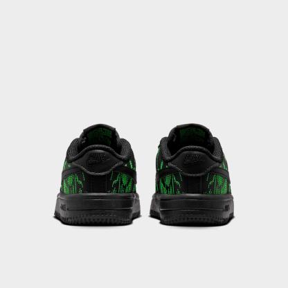 Infant and Kids' Toddler Nithtke Force 1 Low Casual Shoes - Part 1 - Black/Green Strike/Vivid Purple/Black - Back view