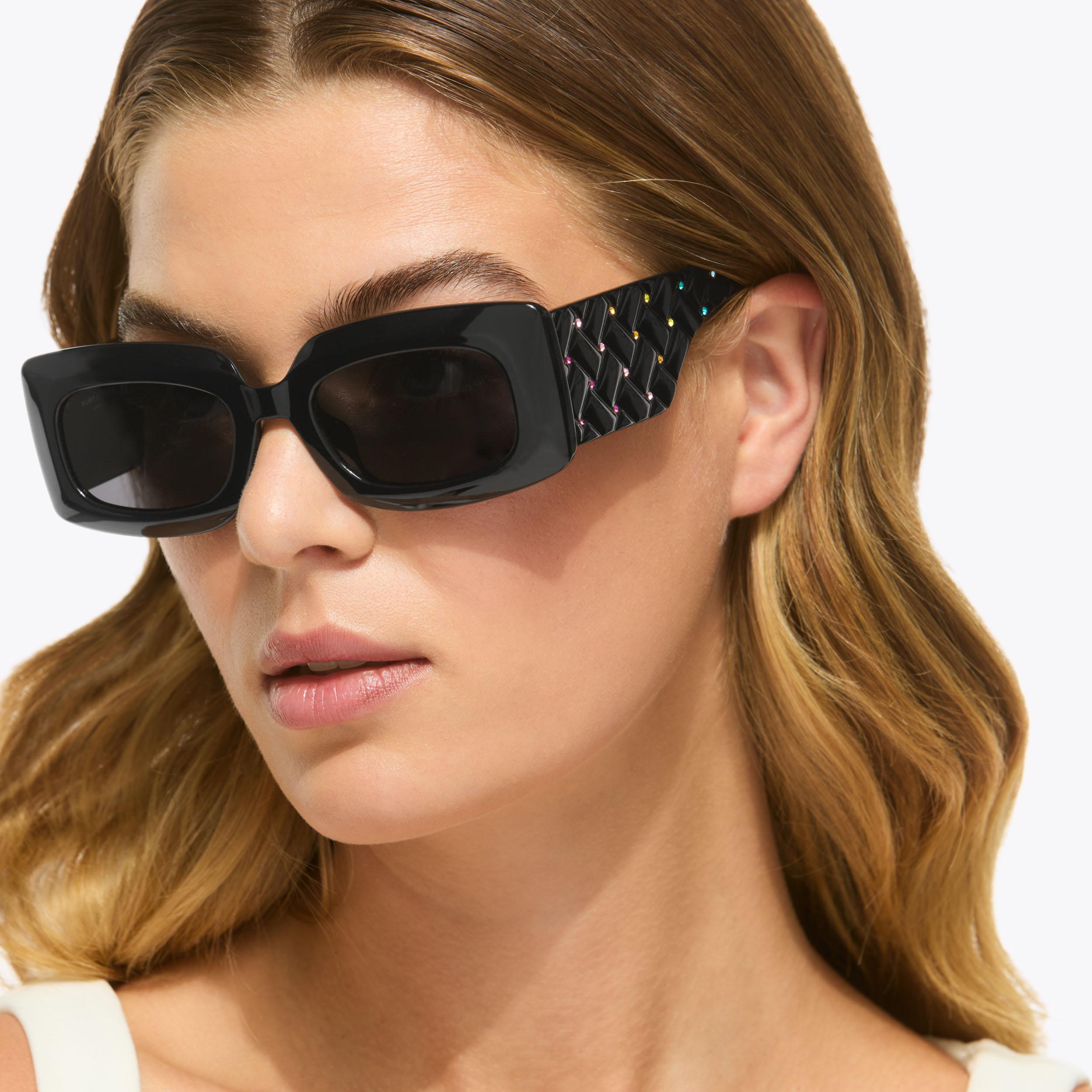 Kurt Geiger London Kensington Rectangle Sunglasses - Black - view 2