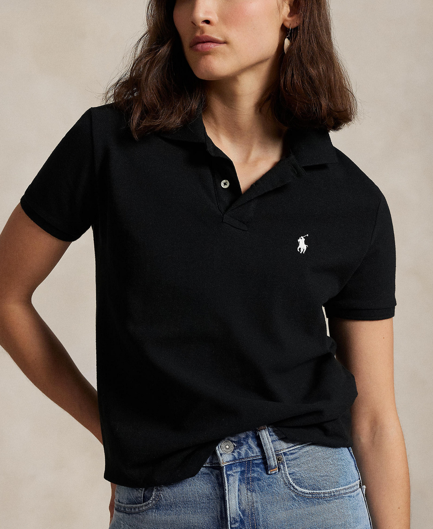 Polo Ralph Lauren Women's Classic-Fit Mesh Polo Shirt - Polo Black