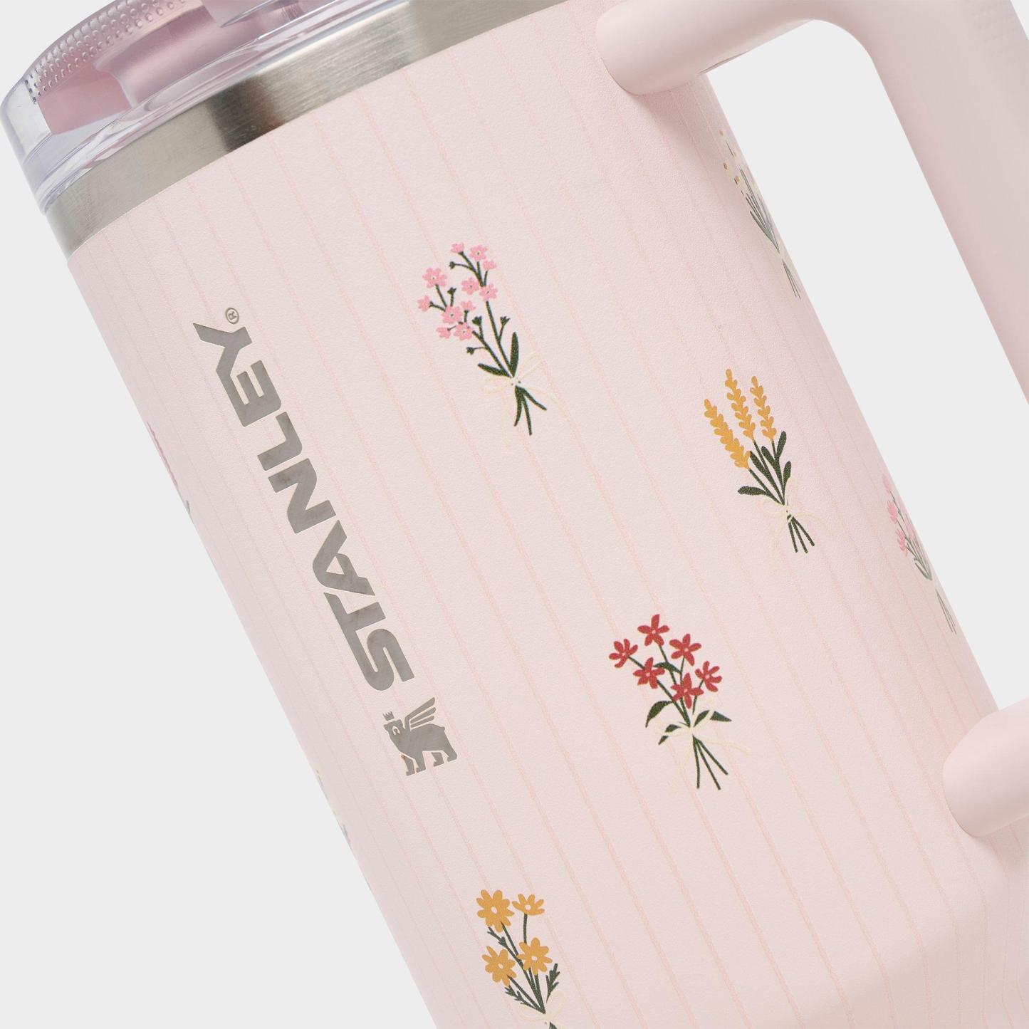 Stanley Quencher ProTour Flip Straw Tumbler (40 oz) - Rose Quartz Bouquet