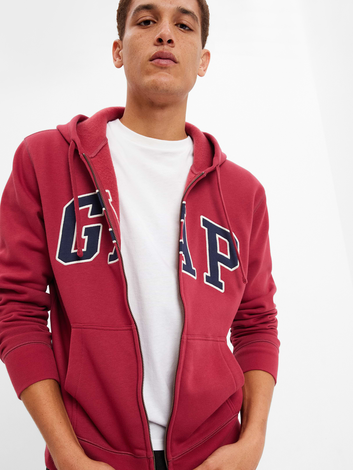 Adult VintageSoft Arch Logo Zip Hoodie - japanese maple