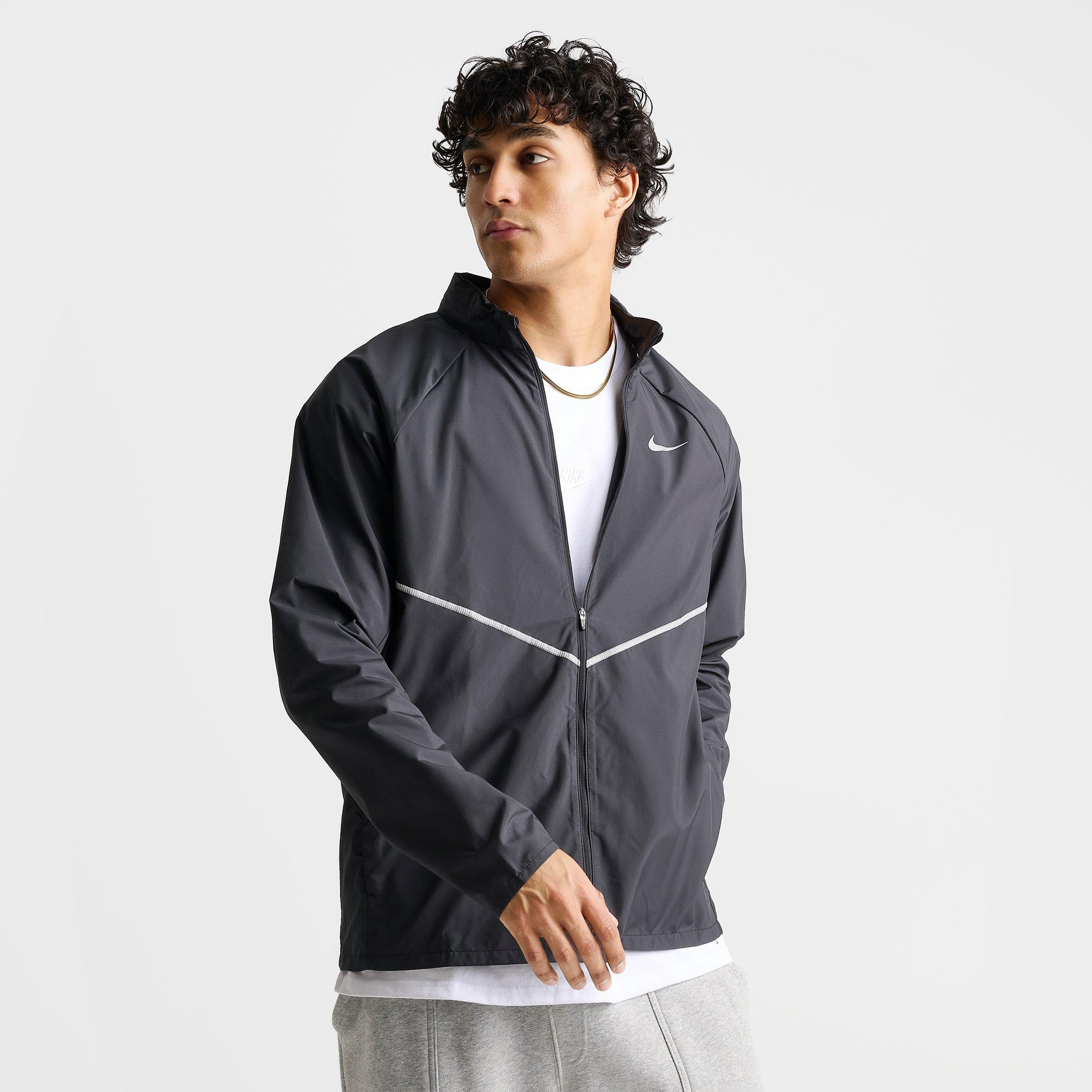 Men's Nithtke Miler Repel UV Protection Full-Zip Running Jacket - Black/Black/Reflective Silver