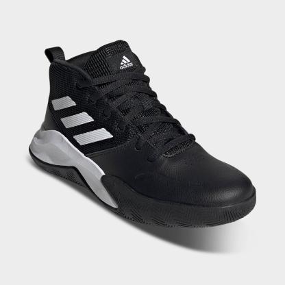 Little Kids' adidas OwnTheGame Basketball Shoes (Wide Width) - Black/White - Both shoes facing left