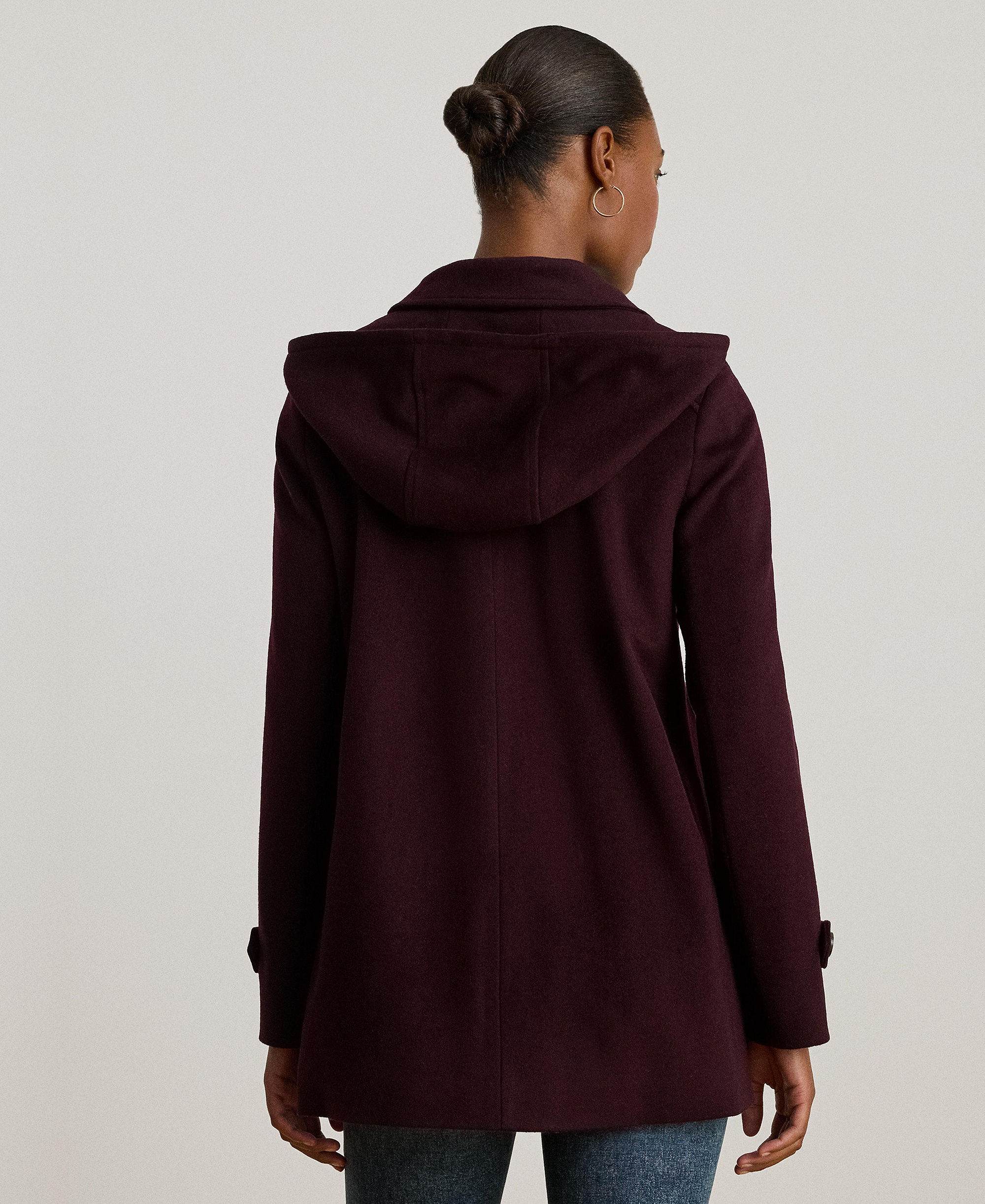 Lauren Ralph Lauren Women's Icon Hooded A-Line Coat, Created for Macy's - Pinot Noir