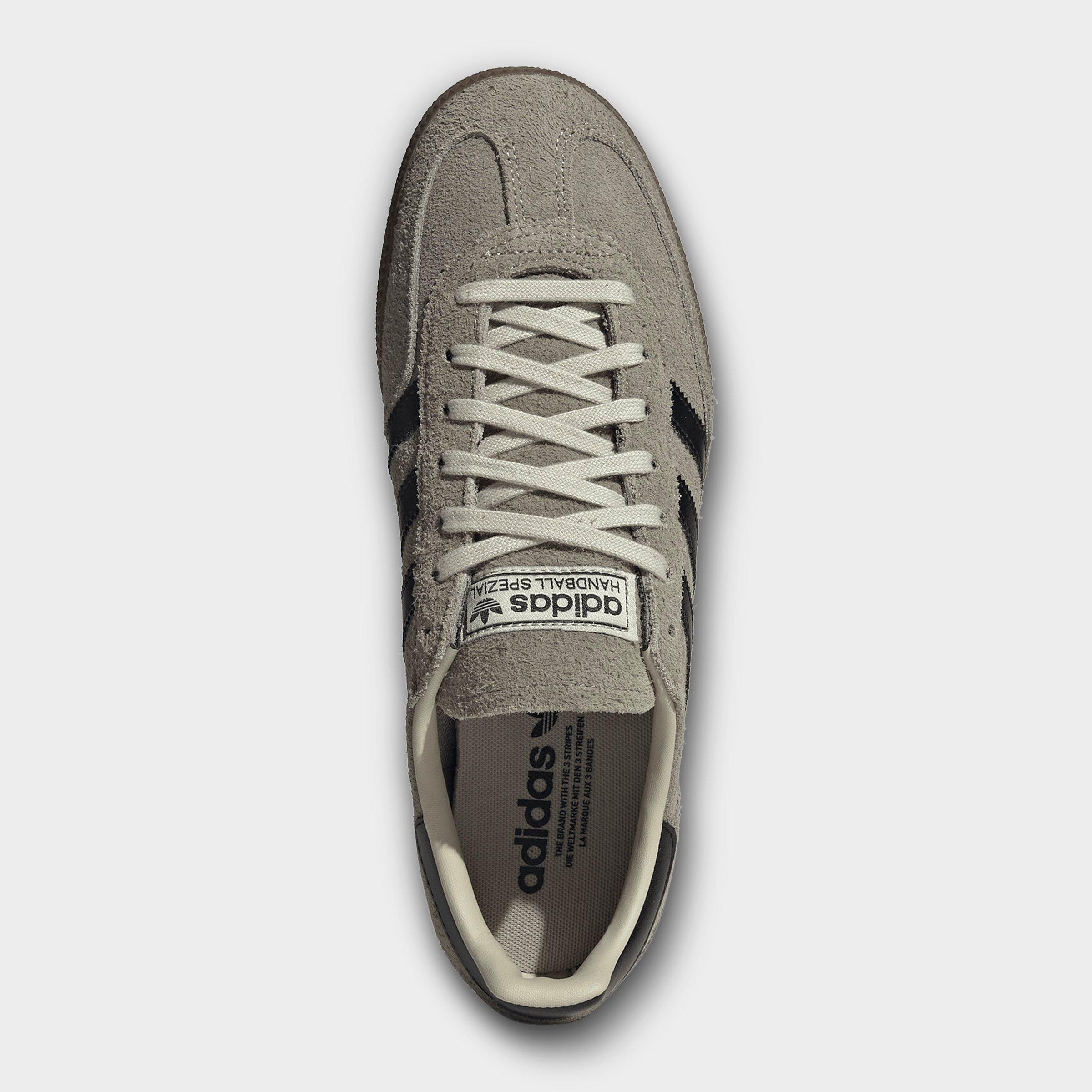 Men's adidas Originals Handball Spezial Casual Shoes - Part 2 - Silver Pebble/Core Black/Gum - Top view