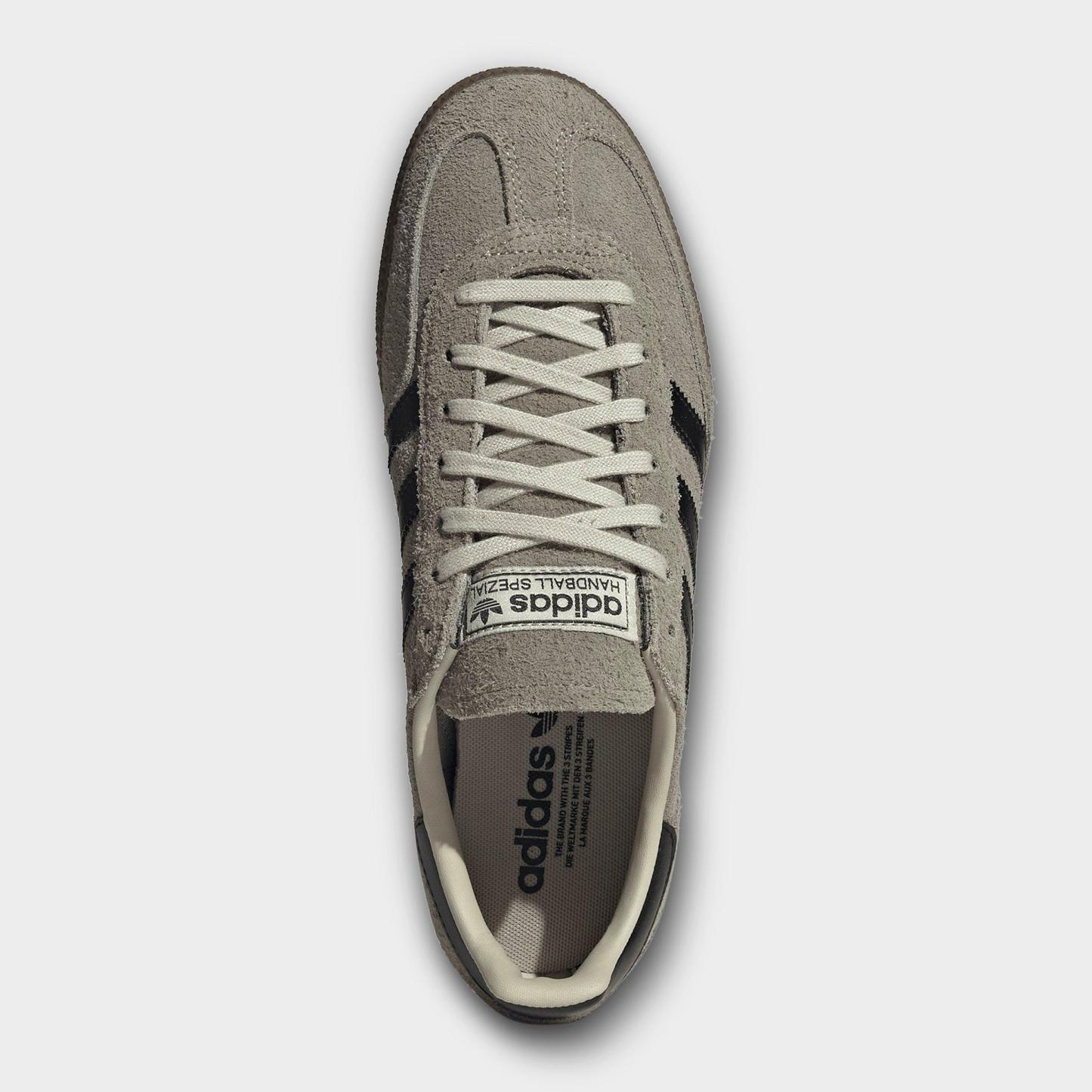 Men's adidas Originals Handball Spezial Casual Shoes - Part 2 - Silver Pebble/Core Black/Gum - Top view