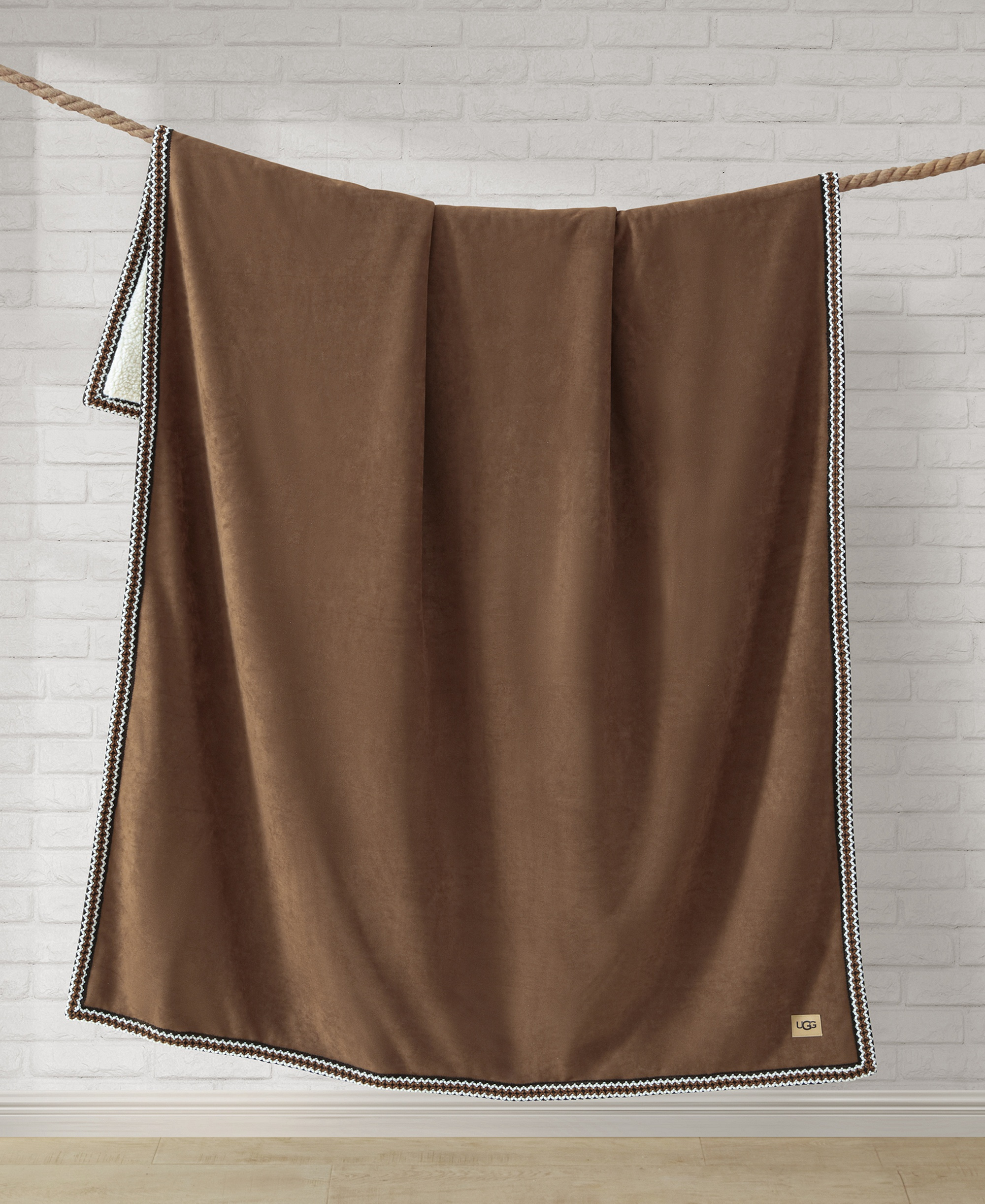 Kirkwood UGG Braid Throw, 50" x 70" - Chestnut